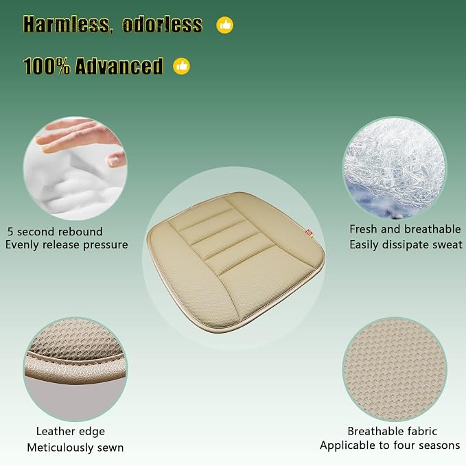 Car Seat Cushion Pad for Home Use Car Driver Seat Office Chair Memory Foam Seat - Image 3