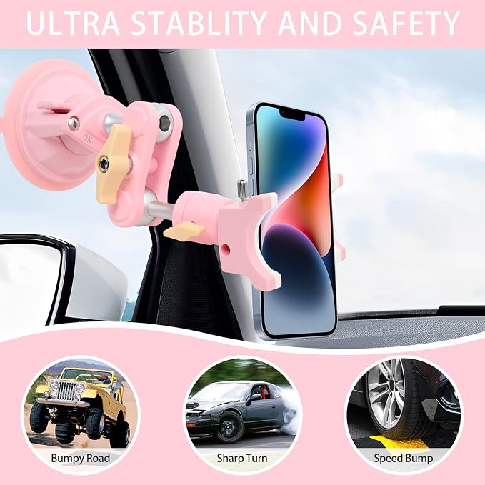 Suction Cup Phone Mount 360 Rotating Universal Ball Head Arm - Image 2