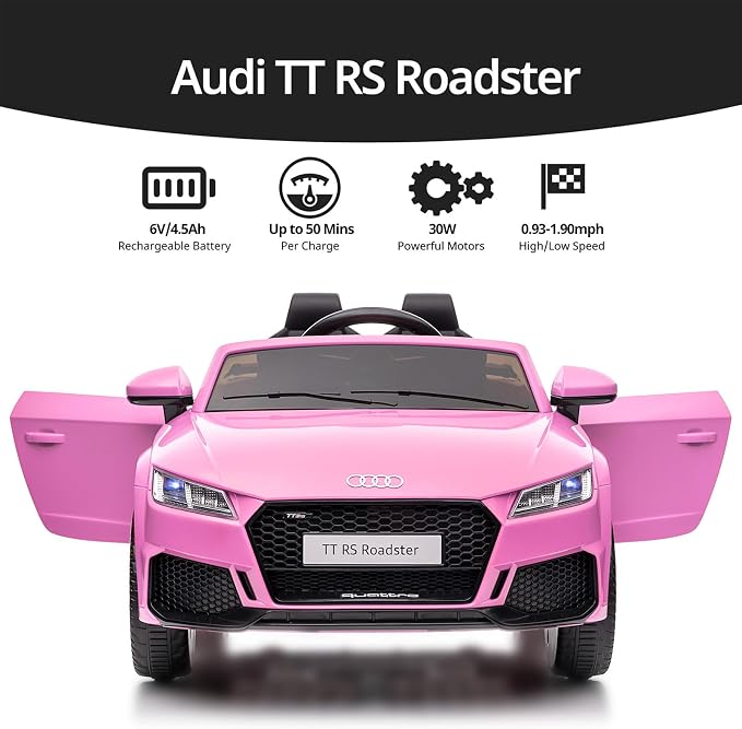 Electric Car for Kids, Licensed Audi 6V Kids Ride on Car Toy for Toddlers - Image 5