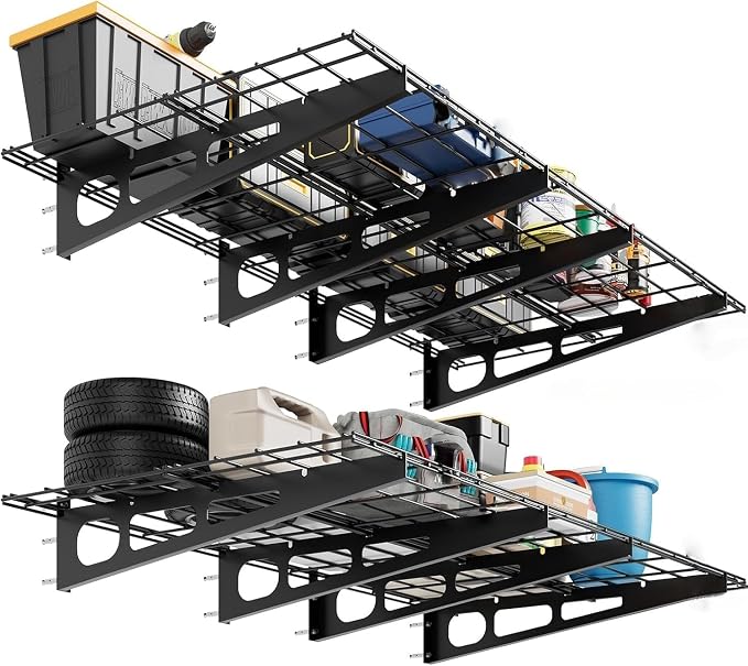 2 Pack 2x6ft Garage Storage Shelving Wall Mounted, 24-inch-by-72-inch 1600 Lbs by Unknown