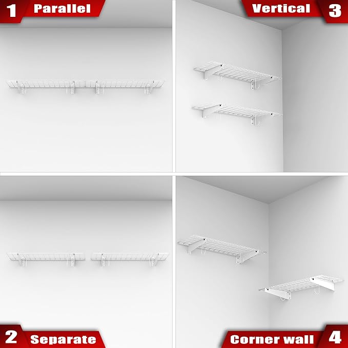 WALMANN 2 Pack Garage Wall Shelves, 45x15 inch Wall Mounted Storage Shelves - Image 9