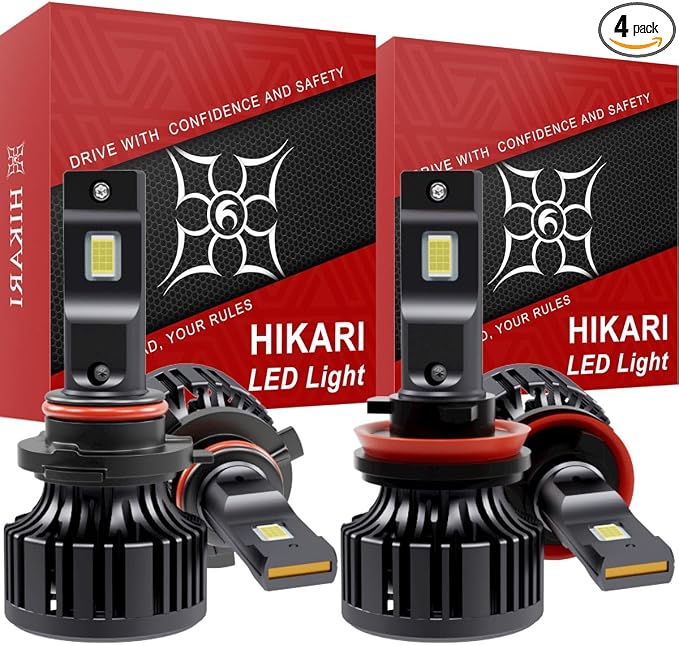 Hikari 2025 50000LM H11/H8/H9 9005/HB3 LED Combo Kit, High Lumens LED, 6000k by HIKARI