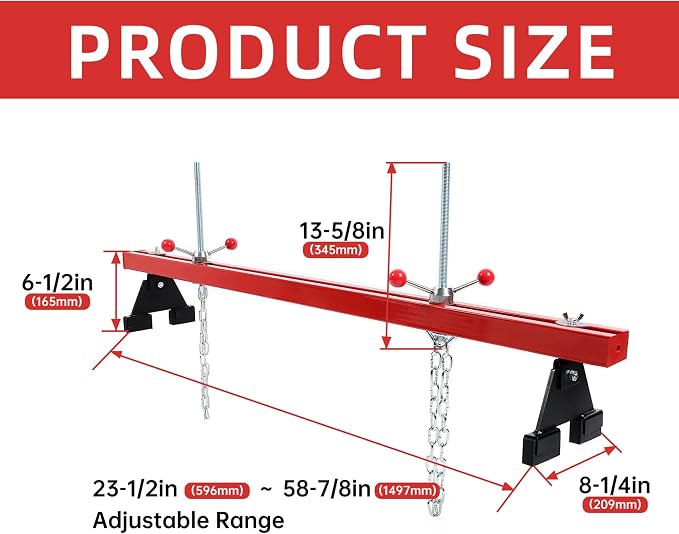 KUAFU Engine Support Bar 1100lbs Capacity Motor Transverse Bar - Image 2