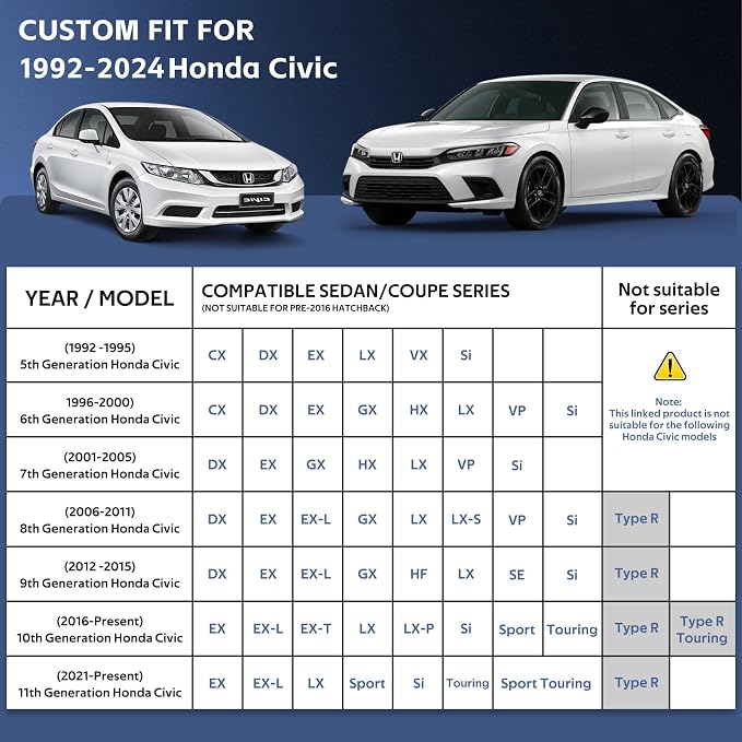 10 Layers Car Cover Custom Fit for Honda Civic Sedan Waterproof All Weather for - Image 3