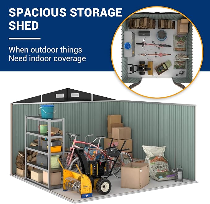 UDPATIO Outdoor Storage Shed 10x10 FT, Outside Sheds & Outdoor Storage Metal - Image 3