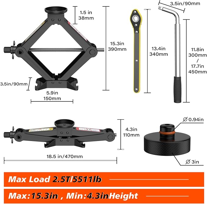 Car Jack for Tesla Model Y Model 3, IMAYCC 2.5 Ton Tesla Car Jack Kit - Image 7