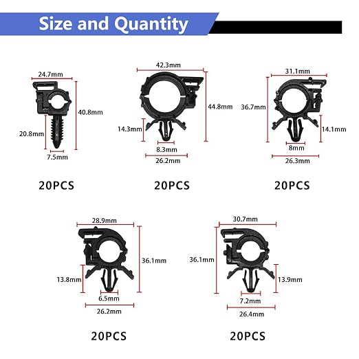 Car Harness Routing Clips 165PCS Assortment 11 Different Sizes Automotive Wire - Image 2
