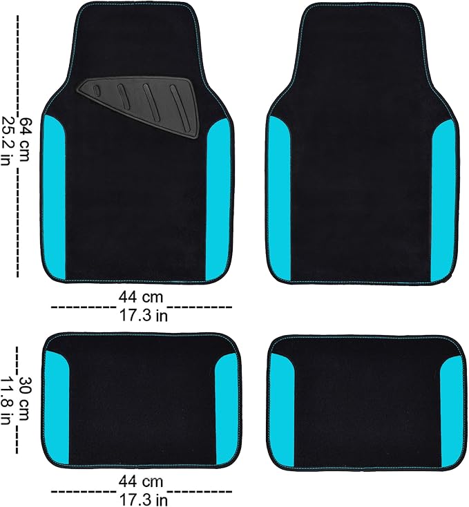 CAR PASS Waterproof Universal Fit Car Floor Mats, Faux Leather Car Carpet Mats - Image 3