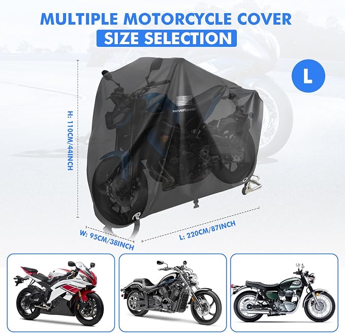 NEVERLAND Motorcycle Cover Waterproof Outdoor - Image 3