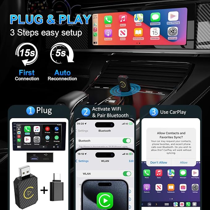Mini Wireless CarPlay and Wireless Android Auto Adapter 2025 - Image 4