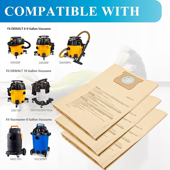 12 Pack DXVA19-4101 Dust Bag Compatible - Image 3