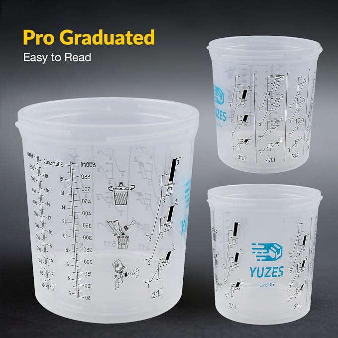 YUZES Disposable Paint Cups for Spray Gun 20 Ounce, 50 Disposable Paint Cup - Image 8