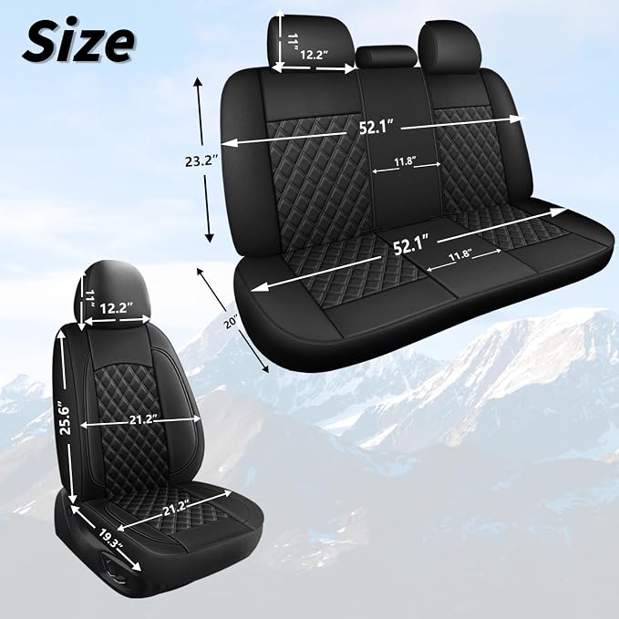Leather Car Seat Covers, Breathable and Waterproof Napa Leather Automotive Seat - Image 6