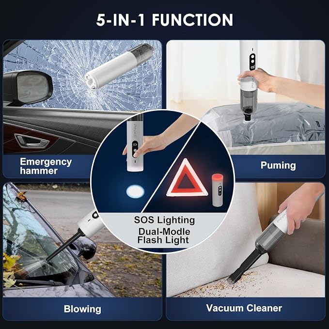 Mini Vacuum Cleaner Cordless 15000PA High Power, Handheld Car Vacuum, 5 in 1 - Image 4