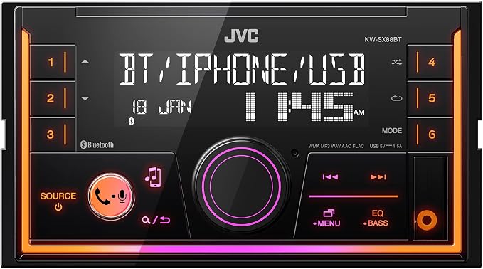 JVC KW-SX88BT Bluetooth Double Din Digital Media Car Stereo - Image 2