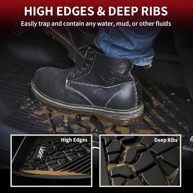LASFIT Floor Mats for Jeep Wrangler Unlimited 4XE 2021-2024 2025 4 Door Plug-in - Image 2