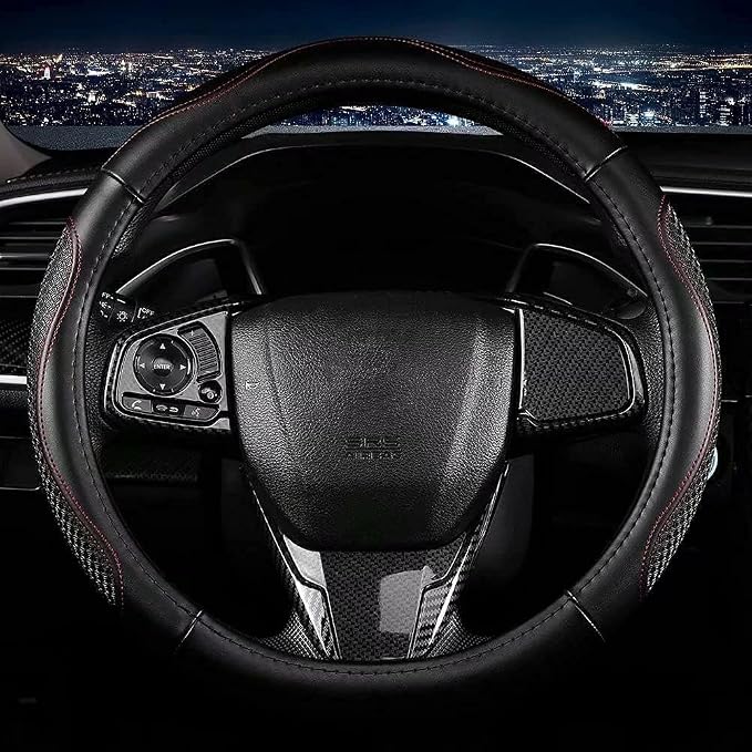 Leather - Car Steering Wheel Cover 15 inch Universal Fit Microfiber Steering - Image 2