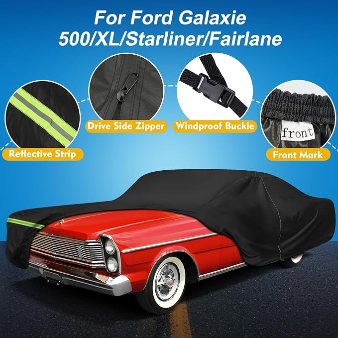 QUNSUNUS Waterproof Car Cover for Ford Galaxie 500/XL/Starliner/Fairlane - Image 2