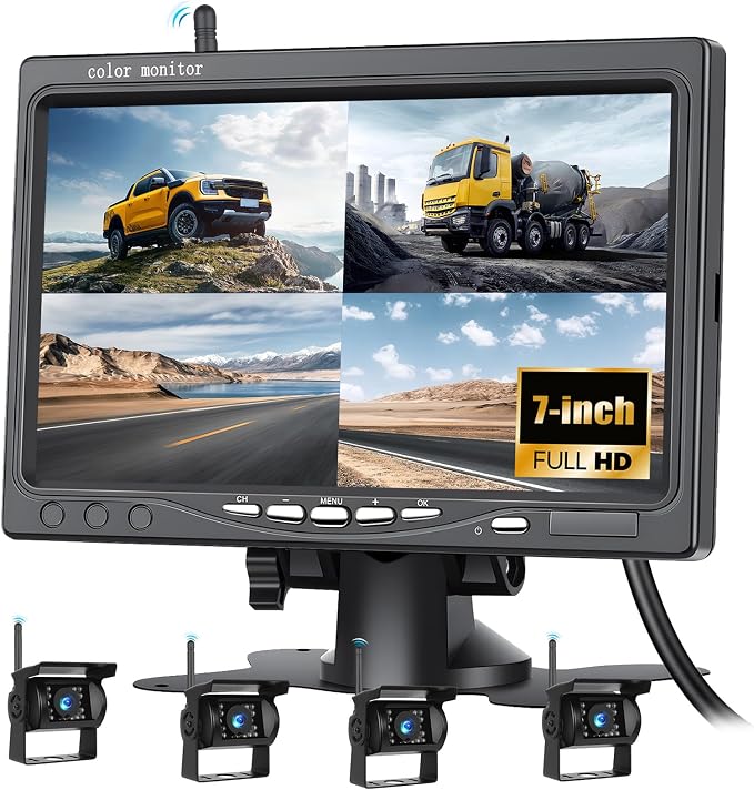 1080P Wireless RV Backup Camera System, 7 Inch Reverse Camera Monitor by OiLiehu