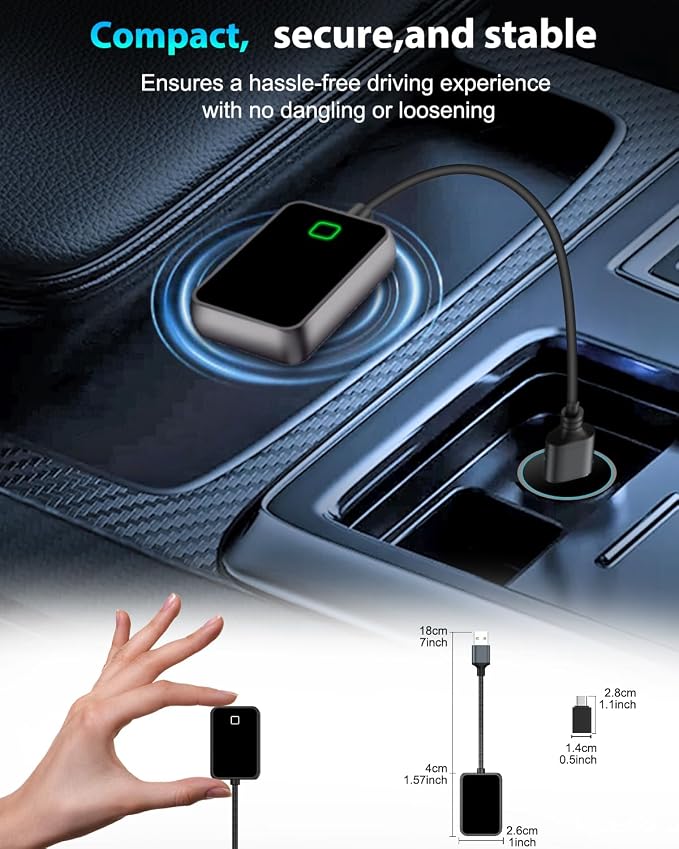 Wireless Carplay Adapter for iPhone, Converts Wired CarPlay to Wireless - Image 3