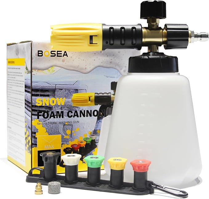 BOSEA Foam Cannon with Pressure Washer Tips and Nozzle Holder, 4000PSI Car Wash by SNOWFOAMCANNON