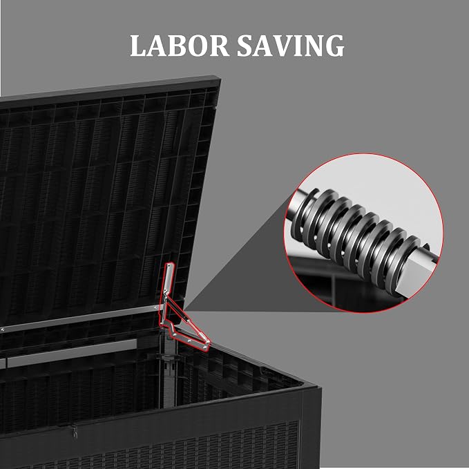 150 Gallon Lockable Resin Deck Box, Waterproof & UV-Resistant Outdoor Storage - Image 7