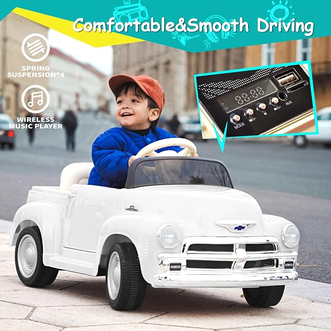 Joywhale 12V Kids Ride on Car Licensed Chevrolet 3100 Pickup Battery Powered - Image 4