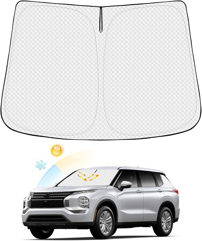 Windshield Sun Shade for Mitsubishi Outlander 2022-2025 2026 Thicken 6-Layer by Canvcle