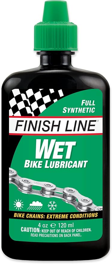 Finish Line WET Bicycle Chain Lube, 4-Ounce Drip Squeeze Bottle by FinishLine