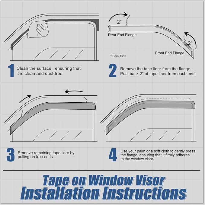 Auto Dynasty 4Pcs Carbon Fiber Pattern Window Visors Compatible - Image 5