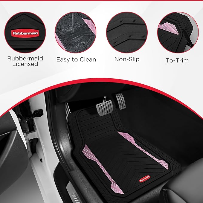 Rubbermaid Car Floor Mat, Heavy Duty All-Weather Car Mats Full Set - Image 6