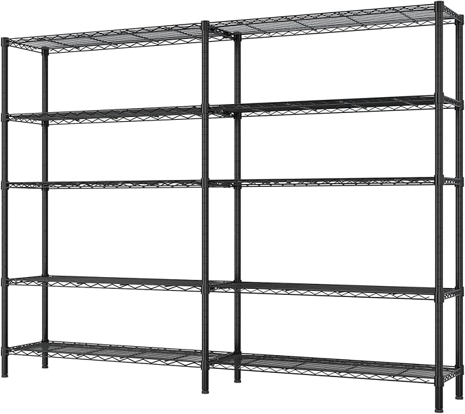 VINGLI 70" W Storage Shelves 1600LBS Heavy Duty Metal Shelving, Upgraded 5 Tier - Image 3