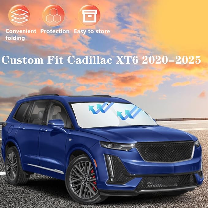 Windshield Sun Shade for for Cadillac XT6 2020-2025 4-Layer Front Window Shade - Image 6