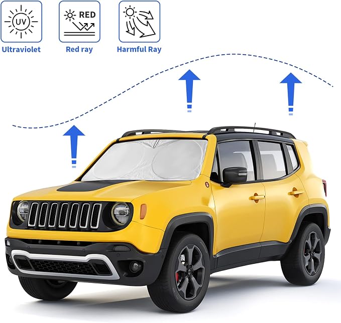 INSAUTO for Jeep Patriot Windshield Sun Shade for Jeep Renegade SUV 2015-2024 - Image 4
