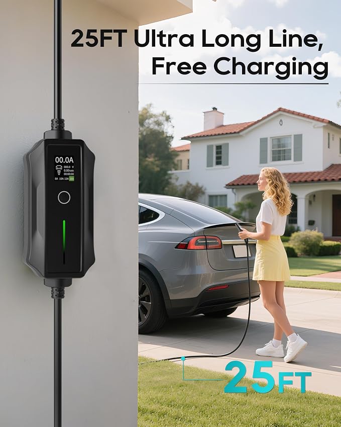 Tesla Charger Level 1-2 EV Charger, NEMA 5-15 & 6-20 Plug - Image 4