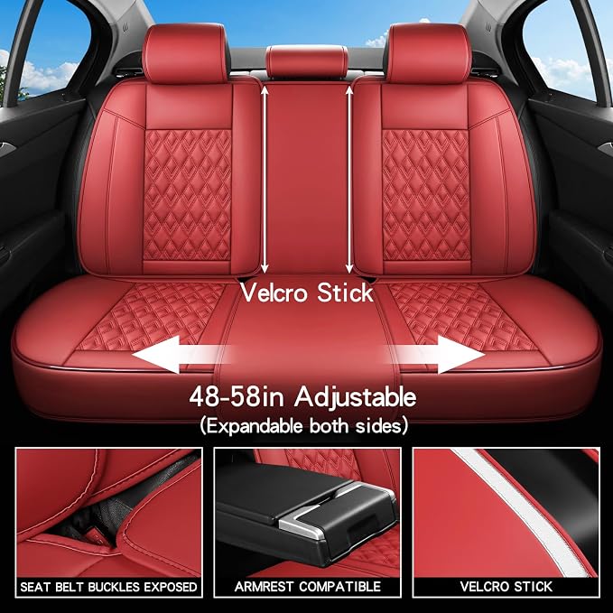 Car Seat Covers Full Set, Leather Seat Covers - Image 8