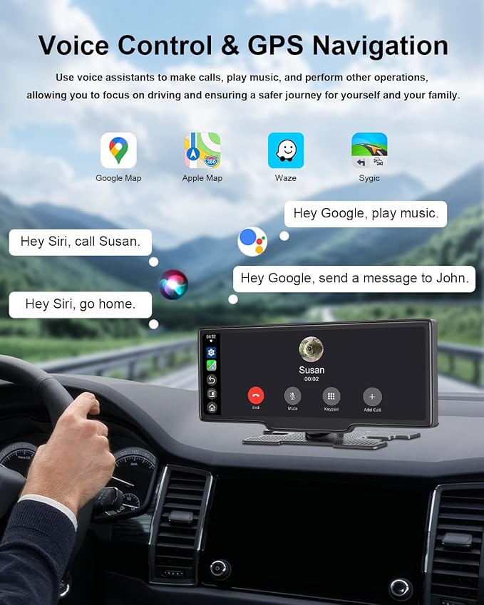 Carplay Screen for Car, 10.26’’ HD Wireless Apple Carplay & Android Auto Touch - Image 3
