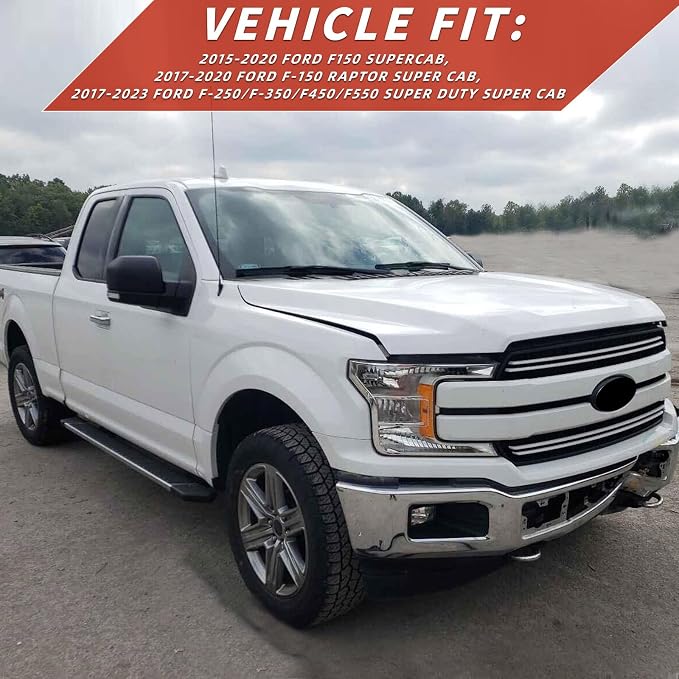 in Channel Rain Guards Fit for 2015-2020 Ford F150 Super Cab, 17-20 F150 Raptor - Image 2