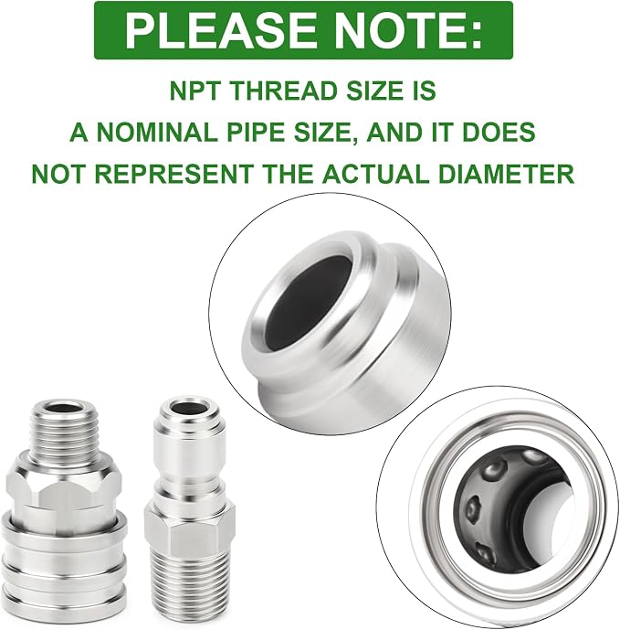 TAISHER 12PCS 304 Stainless Steel Pressure Washer Adapter Kit, Quick Connect - Image 3