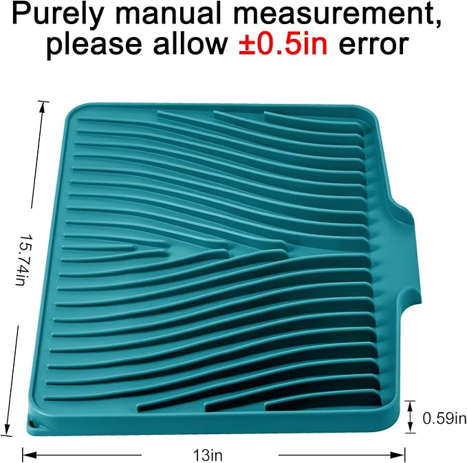 Silicone Dish Drying Mat for Kitchen Counter, Dish Drying Pad, Non-Slip Drain - Image 2