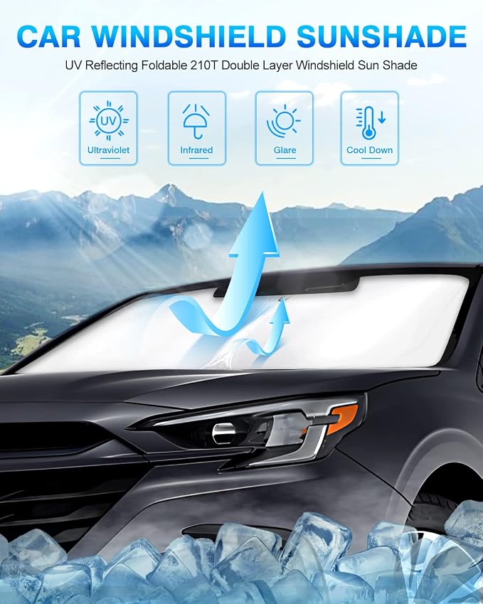 KUST Windshield Sun Shade for Subaru Legacy 2020-2025 Window Shade Sun Visor - Image 2