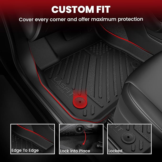 LASFIT Floor Mats Custom Fit for Volkswagen Jetta 2011-2018, All-Weather - Image 2