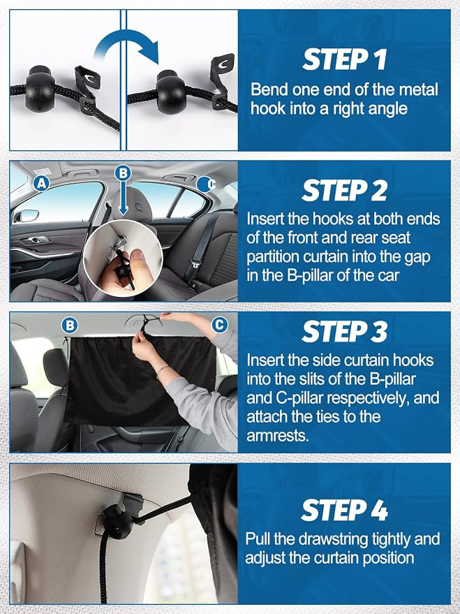 Set of 3 Car Privacy Curtains - Image 7