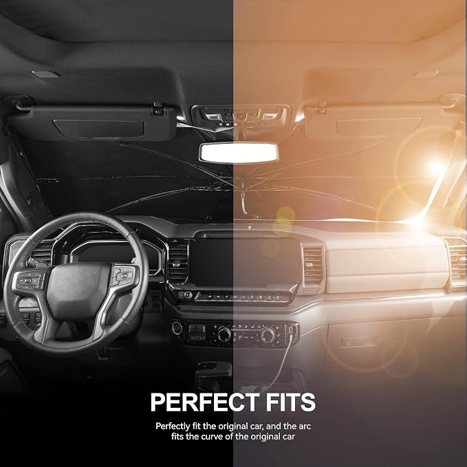 2019-2025 Upgraded for Chevy Silverado 1500 Sunshade, Portable Foldable Sunshade - Image 2