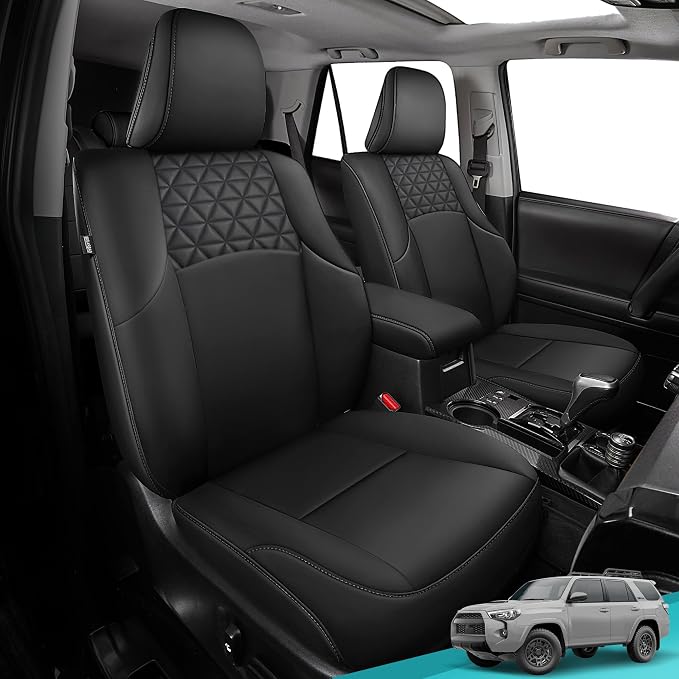 Seat Covers for Toyota 4Runner 2011-2024, Faux Leather Car Seat Cover Full Set by FEINEPRO