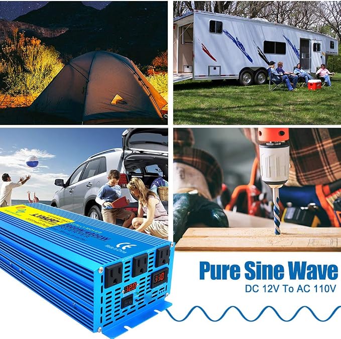 LVYUAN 2000 Watt Pure Sine Wave Inverter 12V to 110V 120V DC to AC - Image 6