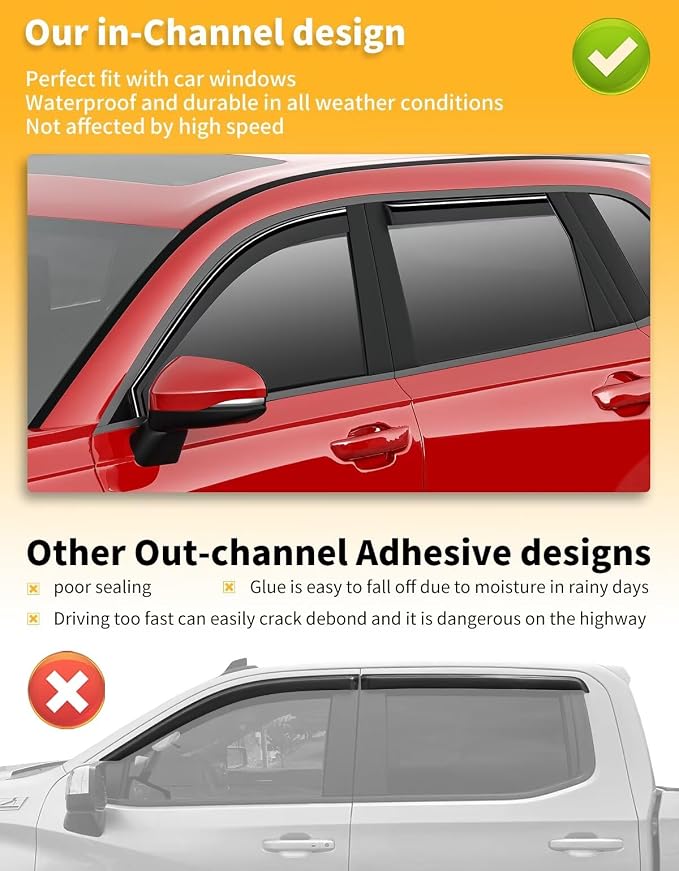 in-Channel Window Rain Guards Fit - Image 6