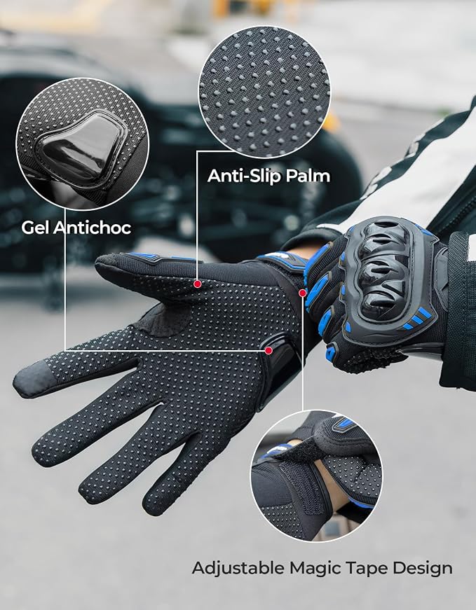 KEMIMOTO Motorcycle Gloves for Men/Women, Touchscreen Dirt Bike Gloves - Image 2