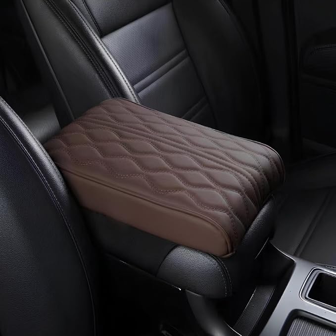 Leather Car Armrest Box Mat by Unknown