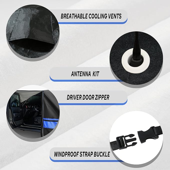 10-Layer Waterproof 4 Door All Weather Universal Fits Jeep Wrangler Cover - Image 2